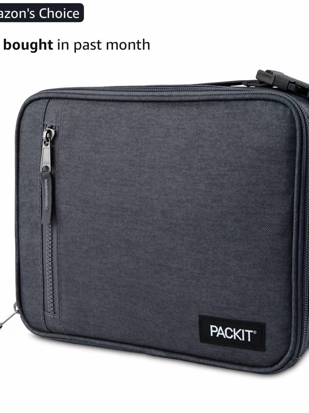PackIt Insulated Black Lunch Bag with Carry Handle